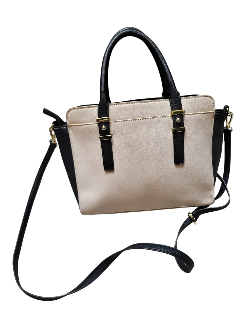 Liz Claiborne Mini Tuxedo Tote Bag in Cream and Black